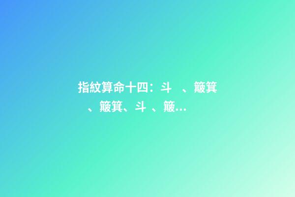 指紋算命十四：斗、簸箕、簸箕、斗、簸箕